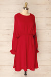 Hermanas Red Short A-line Dress w/ Long Sleeves | La petite garçonne side view