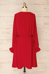 Hermanas Red Short A-line Dress w/ Long Sleeves | La petite garçonne back view
