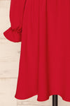 Hermanas Red Short A-line Dress w/ Long Sleeves | La petite garçonne bottom