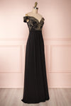 Hermeline Black Maxi Dress with Slit| | Boutique 1861 side view