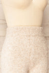 Herneuil Grey Soft Wool Knit Pants | La petite garçonne side close-up