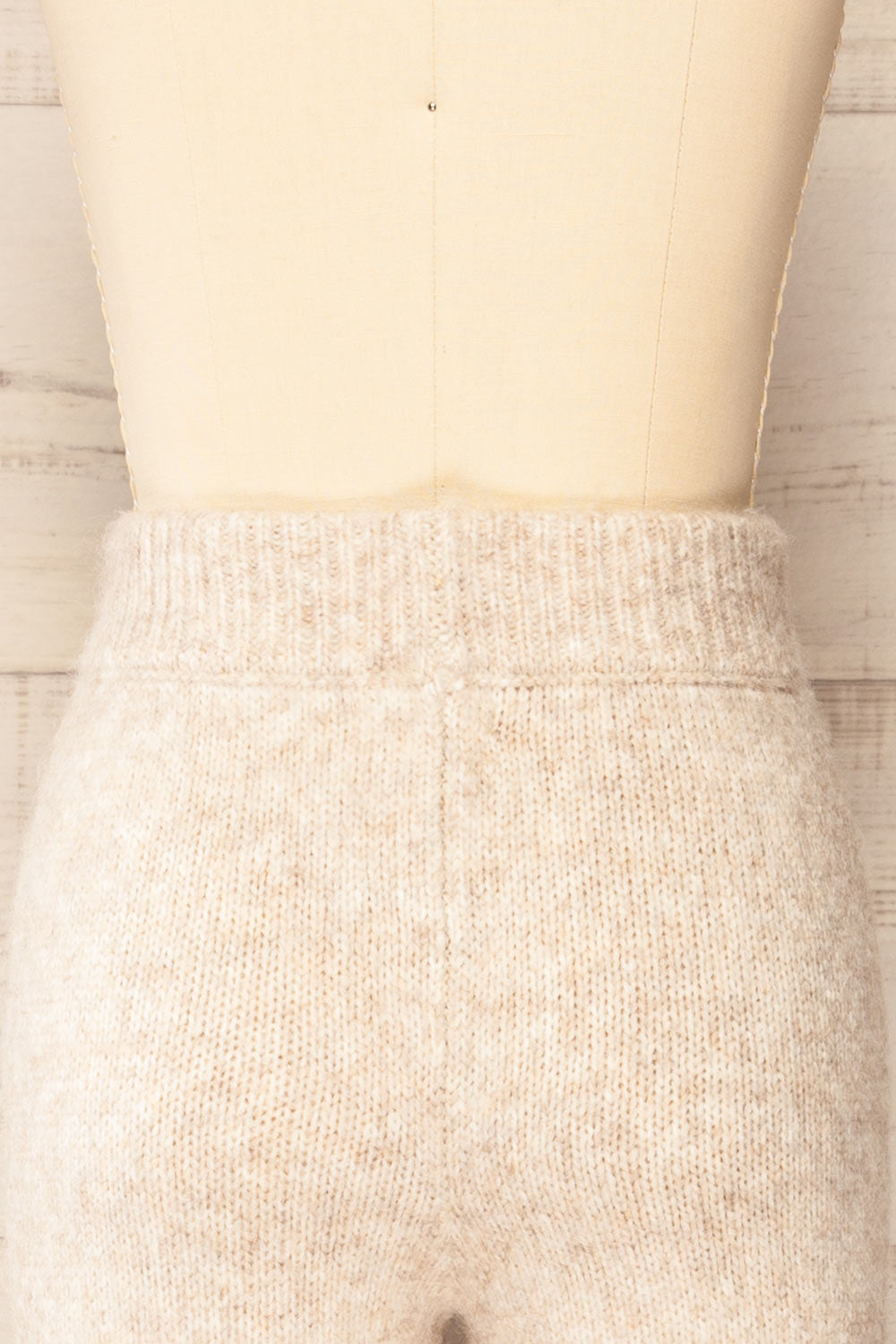 Herneuil Grey Soft Wool Knit Pants | La petite garçonne back close-up