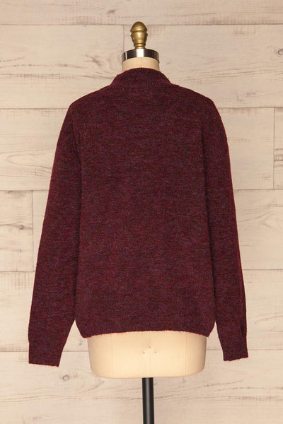 Herning Burgundy High-Neck Knit Sweater | Boutique 1861 back view