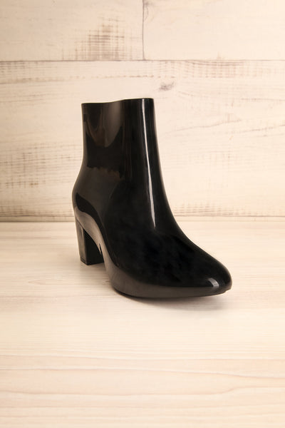 Herran Noir Black Heeled Ankle Boots front view | La Petite Garçonne Chpt. 2