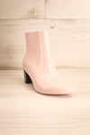 Herran Rose Pink Heeled Ankle Boots front view | La Petite Garçonne Chpt. 2