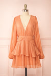 Herta Short V-Neck Dress w/ Puffy Sleeves | Boutique 1861 front view