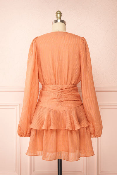 Herta Short V-Neck Dress w/ Puffy Sleeves | Boutique 1861 back view