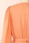 Herta Short V-Neck Dress w/ Puffy Sleeves | Boutique 1861 back close-up