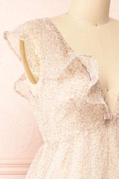 Hevenleigh Short Tiered Dress w/ Ruffles | Boutique 1861 side close-up