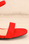Hikari Red Sandals | Sandales Rouges | La Petite Garçonne side front close-up