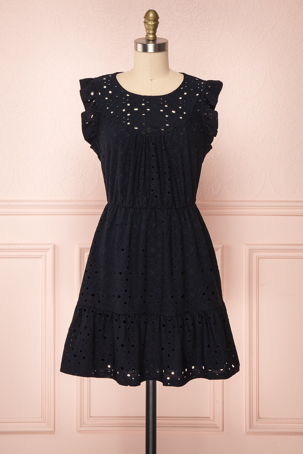 Hilal Rain Navy Blue Lace A-Line Cocktail Dress | Boutique 1861