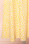 Hilda Yellow Short Sleeves Floral Dress With collar | Boutique 1861 bottom