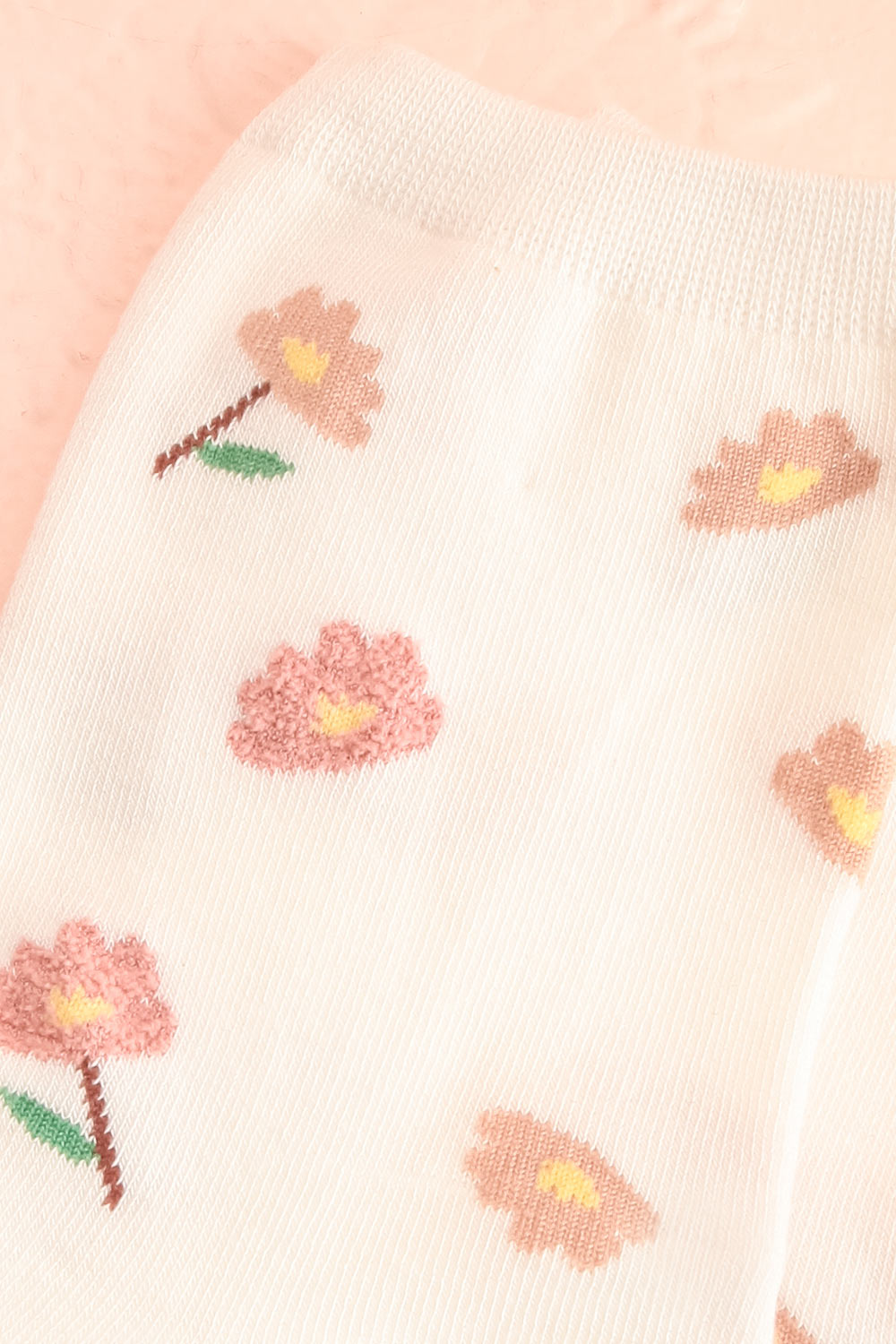 Hilde White Floral Crew Socks | Boutique 1861 close-up