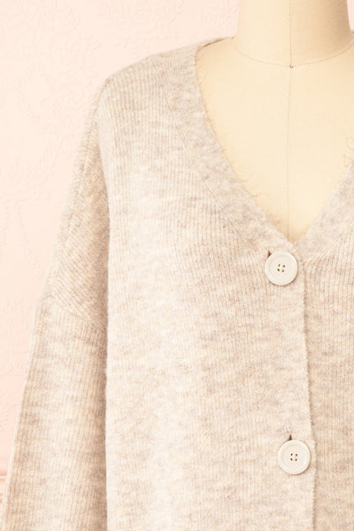Hiling Soft Knit Cardigan w/ Buttons | Boutique 1861 front close-up