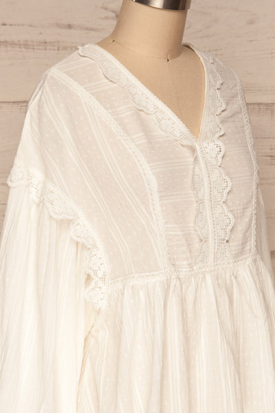 Hillerod White Blouse with Lace Details side close up | La Petite Garçonne