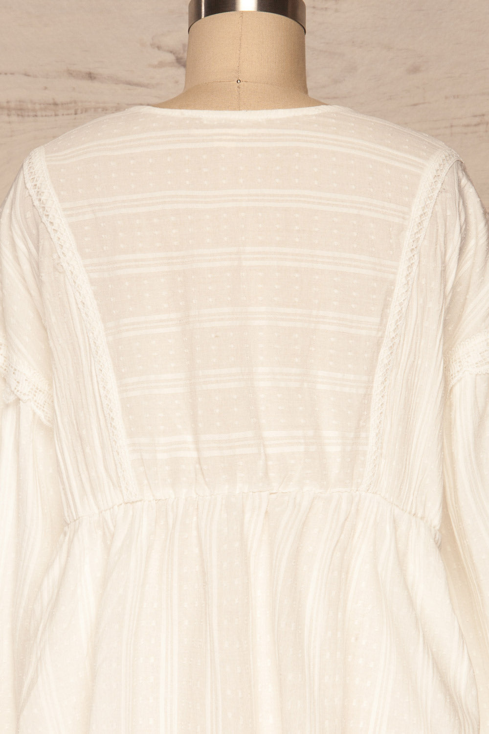 Hillerod White Blouse with Lace Details back close up | La Petite Garçonne