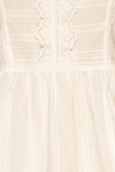 Hillerod White Blouse with Lace Details fabric detail | La Petite Garçonne