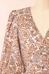 Hinata Paisley Short Wrap Dress | Boutique 1861 front close-up