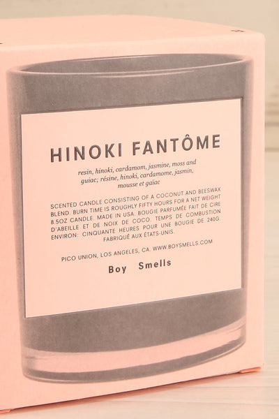 Hinoki Fantôme Candle | Maison garçonne box close-up