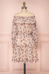 Hirakawa Dusty Pink Floral Off-Shoulder A-Line Dress | Boutique 1861