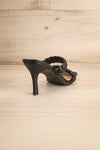 Hirna Black Faux Leather Heeled Sandals | La petite garçonne back view