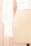 Hisoka White Satin Blouse w/ Lace Trim | Boutique 1861 bottom