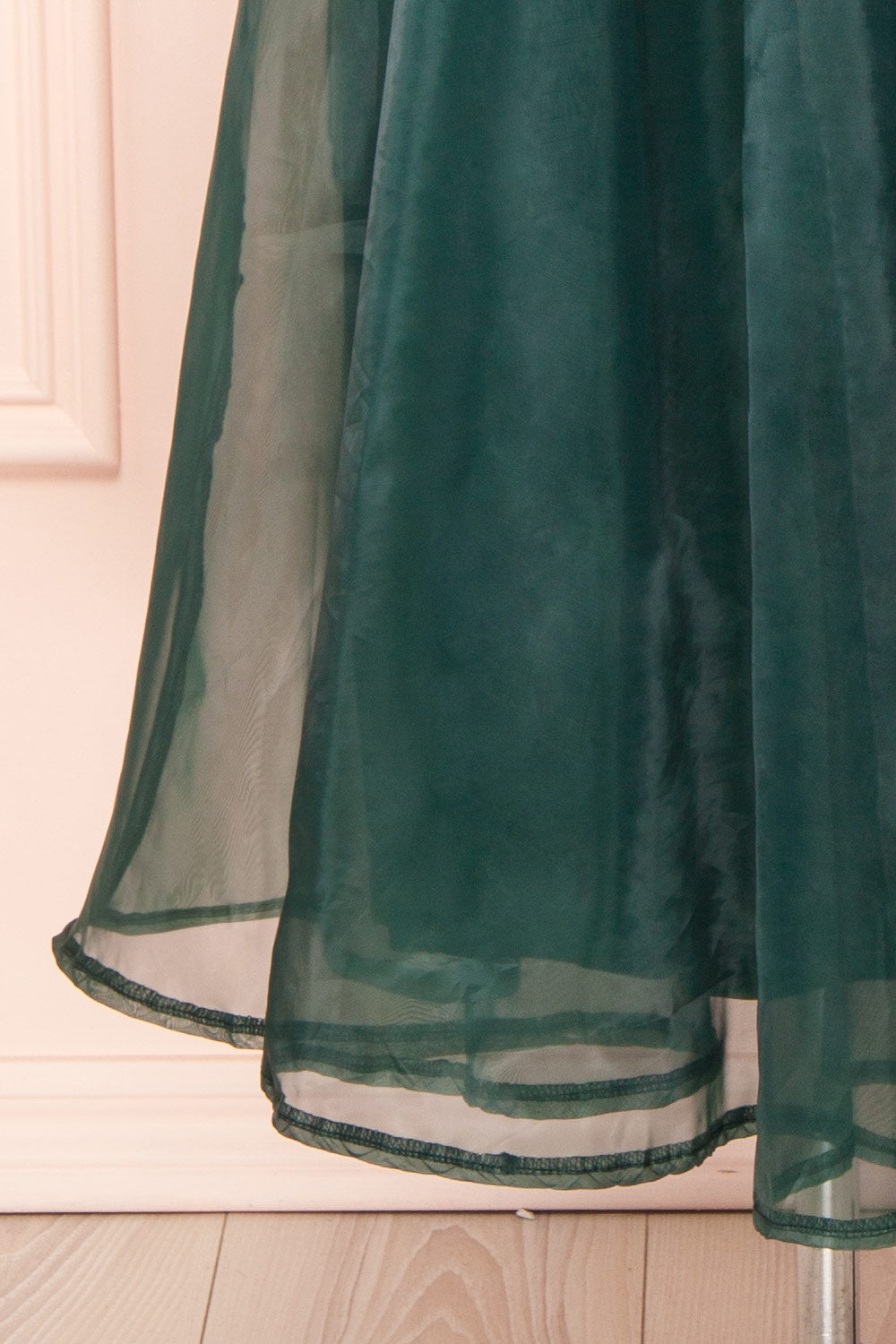 Holly Green Off-Shoulder Organza Midi Dress