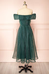 Holly Green Off-Shoulder Organza Midi Dress | Boutique 1861 back view