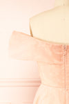 Holly Pink Off-Shoulder Organza Midi Dress | Boutique 1861 back close-up