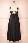 Honeyy Black A-Line Laced Back Midi Dress | Boutique 1861 back view