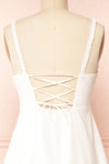 Honeyy Ivory A-Line Laced Back Midi Dress | Boutique 1861 back close-up