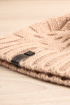 Honokaa Beige Knit Tuque with Faux-Fur Pompom flat close-up | La Petite Garçonne
