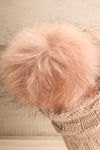 Honokaa Beige Knit Tuque with Faux-Fur Pompom back close-up | La Petite Garçonne