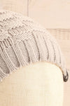 Honokaa Beige Knit Tuque with Faux-Fur Pompom close-up | La Petite Garçonne
