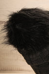 Honokaa Noir Black Tuque with Faux-Fur Pompom back close-up | La Petite Garçonne