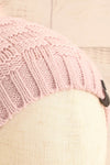 Honokaa Rose Pink Knit Tuque with Faux-Fur Pompom close-up | La Petite Garçonne