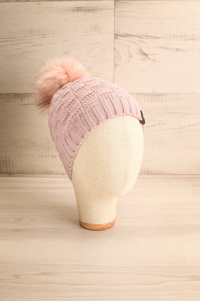 Honokaa Rose Pink Knit Tuque with Faux-Fur Pompom | La Petite Garçonne