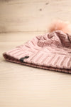 Honokaa Rose Pink Knit Tuque with Faux-Fur Pompom flat view | La Petite Garçonne