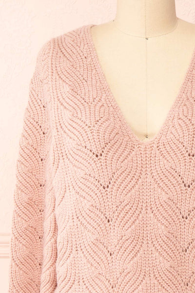 Honuka V-Neck Knit Sweater | Boutique 1861 front close-up