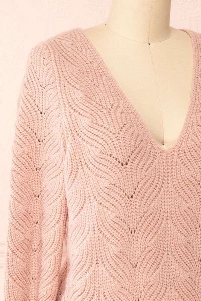 Honuka V-Neck Knit Sweater | Boutique 1861 side close-up