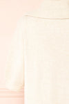 Houria Beige Peter Pan Collar Top w/ Puff Sleeves | Boutique 1861 back close-up