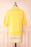 Houria Yellow Peter Pan Collar Top w/ Puff Sleeves | Boutique 1861 back view