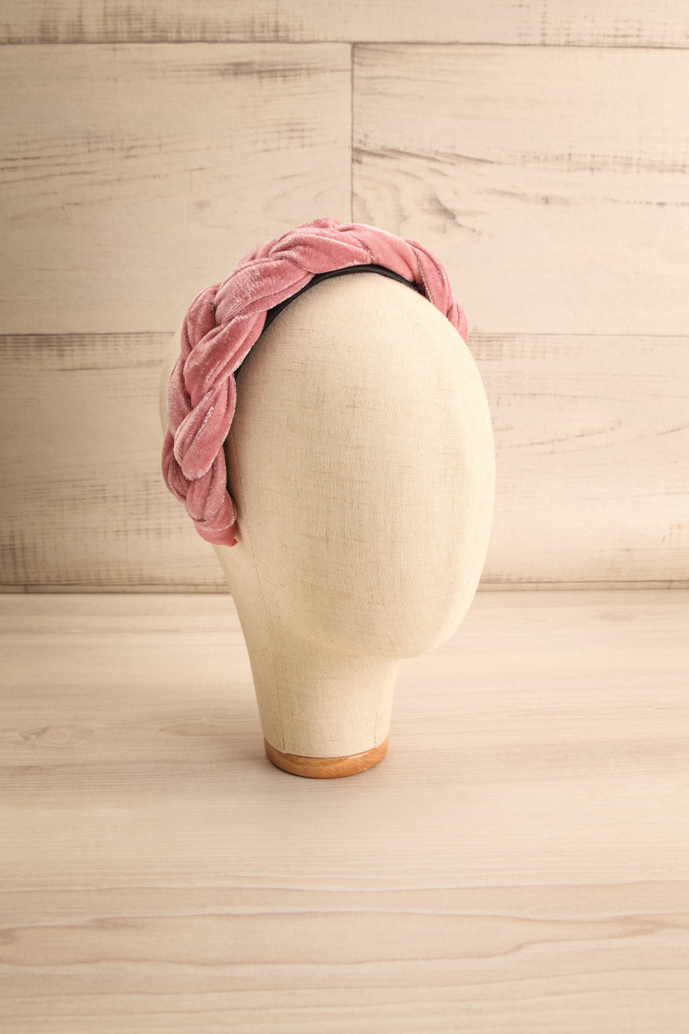 Houx Blush Velvet Braided Headband | La petite garçonne