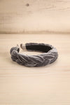 Houx Grey Velvet Braided Headband | La petite garçonne flat view
