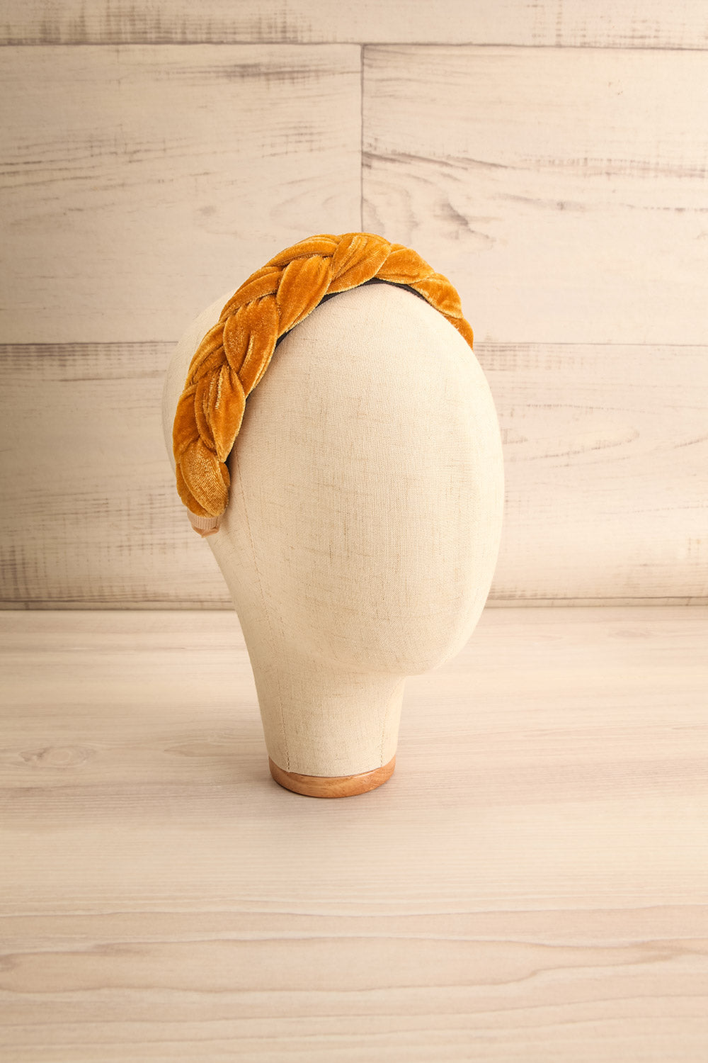 Houx Mustard Velvet Braided Headband | La petite garçonne