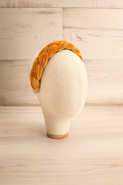 Houx Mustard Velvet Braided Headband | La petite garçonne