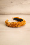 Houx Mustard Velvet Braided Headband | La petite garçonne flat view