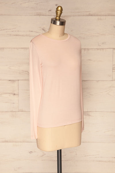 Huddinge Light Pink Long Sleeved T-Shirt side view | La Petite Garçonne