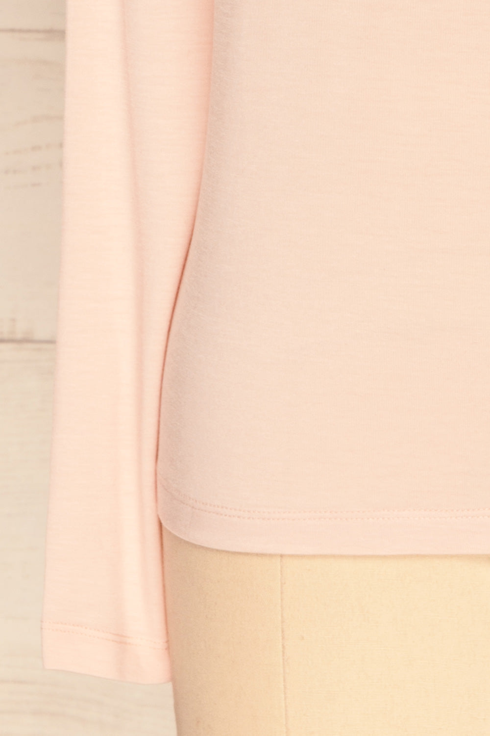 Huddinge Light Pink Long Sleeved T-Shirt sleeve close up | La Petite Garçonne