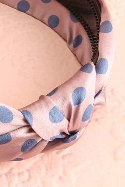 Husna Rose Pink & Blue Polka Dots Knotted Headband | Boutique 1861 4